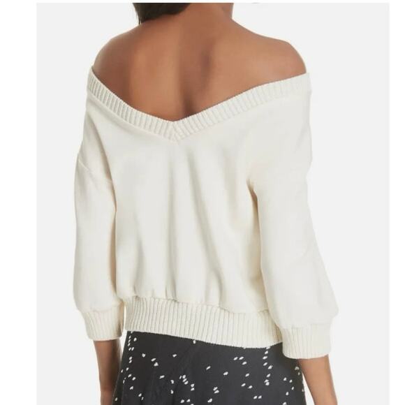 3.1 Phillip Lim French Terry Crop Sweater in Ivory - Size M - Picture 9 of 9